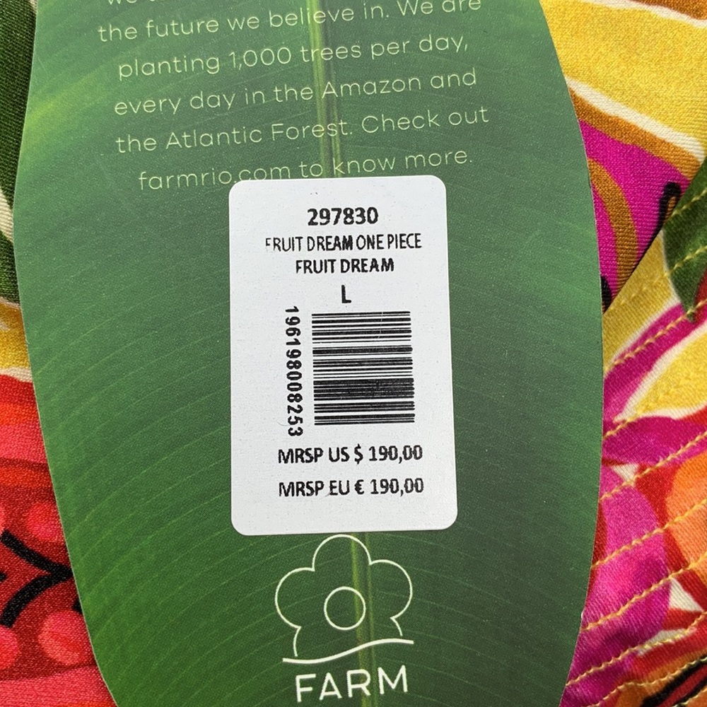 Farm Rio Fruit Dream One Piece Swimsuit Size Large - Picture 9 of 10